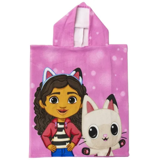 Poncho-Toalha com Capuz Gabby's Dollhouse Cor de Rosa 50 x 115 cm