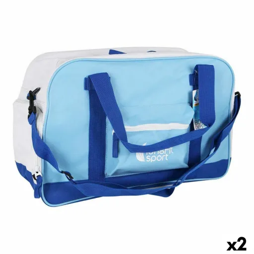 Saco de Desporto com Porta-Sapatos LongFit Care Azul/Branco (2 Unidades)