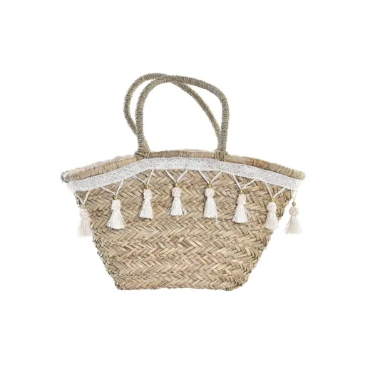 Bolsa DKD Home Decor Branco Multicolor Natural Metal 59 x 16 x 30 cm