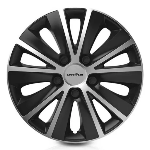 Tapacubos Goodyear Monaco Preto Prateado 16" (4 Uds)