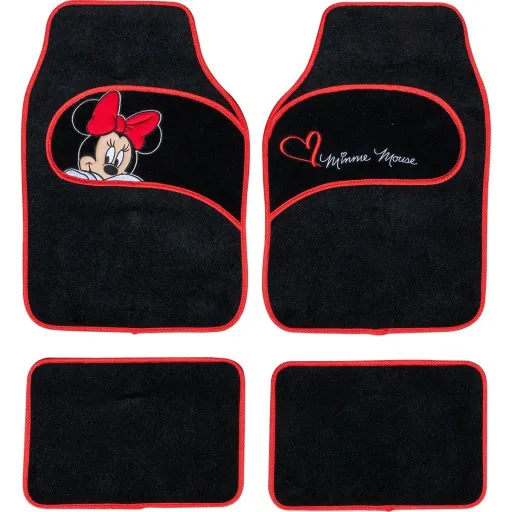 Conjunto de Tapetes de Carro Minnie Mouse CZ10339 Preto/Vermelho