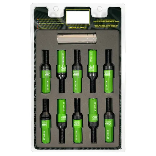 Kit de Parafusos OMP OMPS09971208 28 mm Verde M12 x 1,25