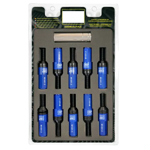 Kit de Parafusos OMP OMPS09981407 28 mm Azul M14 x 1,50