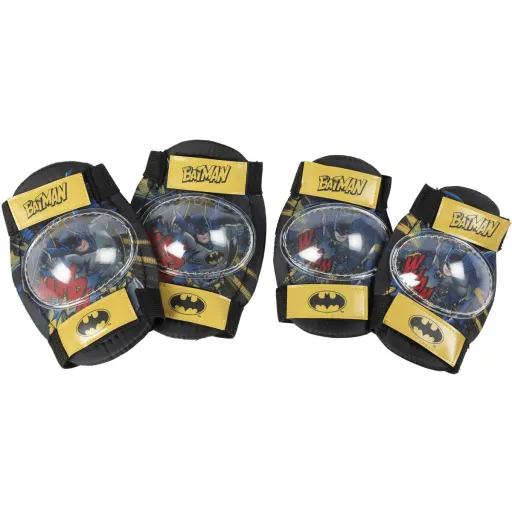 Kit de Cotoveleiras e Joelheiras Batman CZ10957 Preto/Amarelo