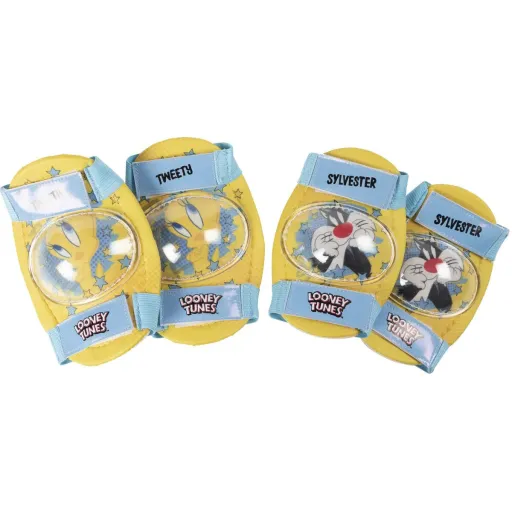 Kit de Cotoveleiras e Joelheiras Looney Tunes CZ10956 Amarelo