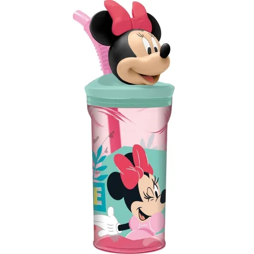 Copo com Palhinha Minnie Mouse CZ11337 Cor de Rosa 360 ml 3D