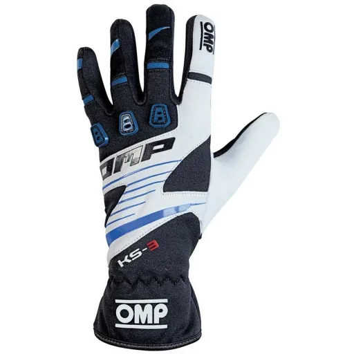 Luvas de Karting para Crianças OMP KS-3 Azul Branco Preto 4