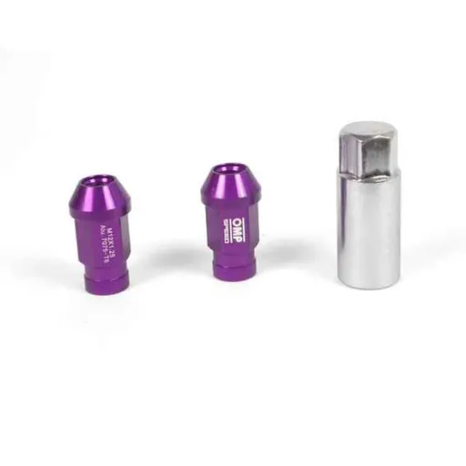 Set Porcas OMP 7075 40 mm M12 x 1,50 20 Uds Violeta