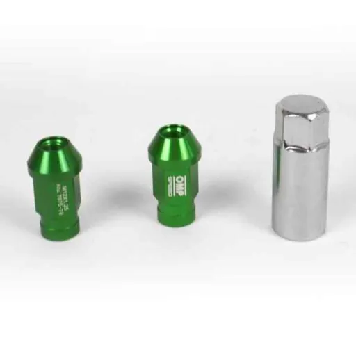 Set Porcas OMP 7075 40 mm M12 x 1,50 20 Uds Verde