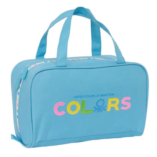 Nécessaire Escolar Benetton Spring Azul Celeste 31 x 14 x 19 cm