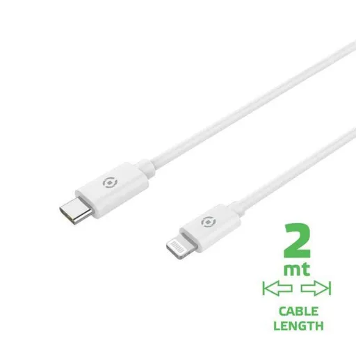 Cabo USB-C para Lightning Celly USBLIGHTC2MWH Branco 2 m