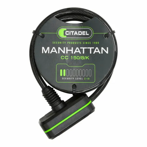 Cabo com Cadeado Citadel Manhattan cc 150/8/k Preto 150 cm