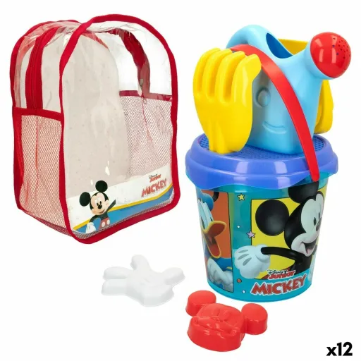 Conjunto de Brinquedos de Praia Mickey Mouse Ø 18 cm Polipropileno (12 Unidades)