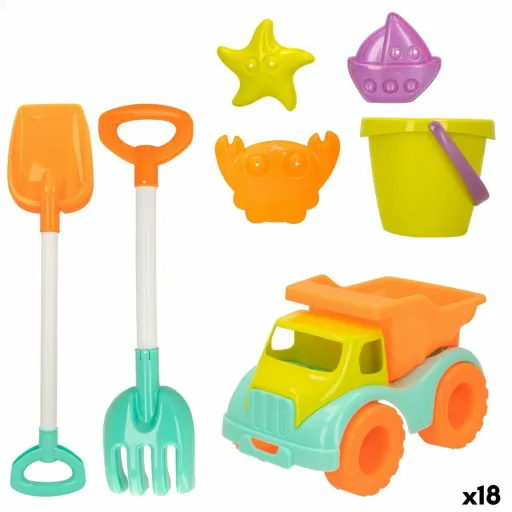 Conjunto de Brinquedos de Praia Colorbaby 7 Peças Camião (18 Unidades)