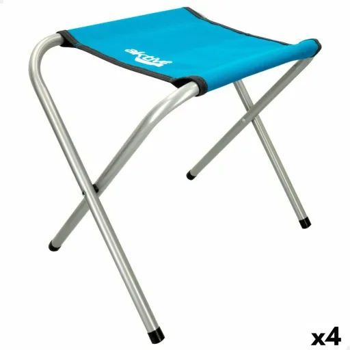 Banco Dobrável Aktive Azul Camping 30 x 37 x 40 cm (4 Unidades)