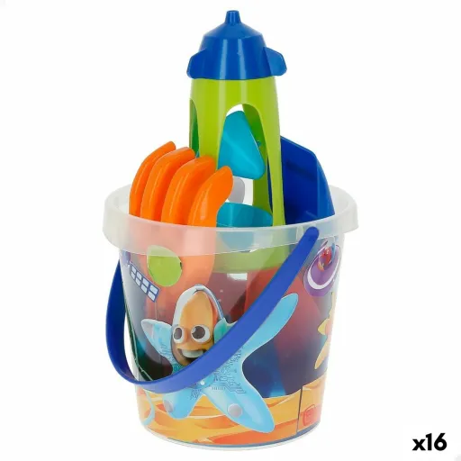 Conjunto de Brinquedos de Praia Colorbaby Mr Craby Ø 18 cm Polipropileno (16 Unidades)