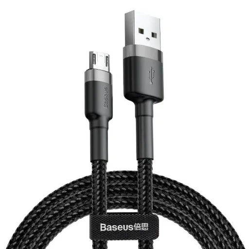 Cabo USB para Micro USB Baseus CAMKLF-BG1 Branco Preto 1 m