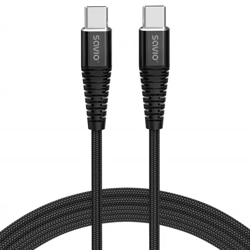 Cabo USB C Savio CL-159 Preto 1 m