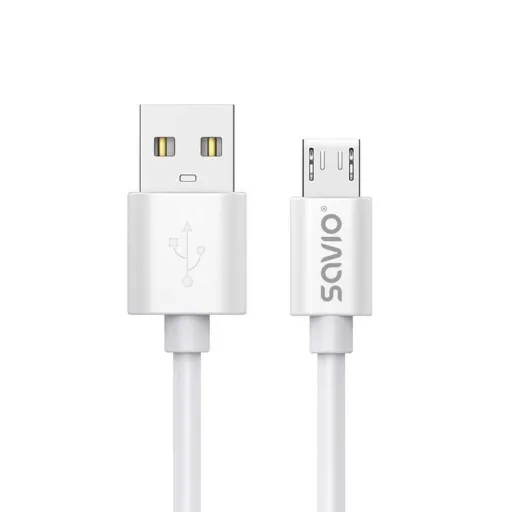 Cabo USB para Micro USB Savio CL-167 Branco 3 m