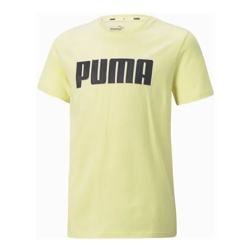 Camisola de Manga Curta Infantil Puma  Alpha Graphic Amarelo