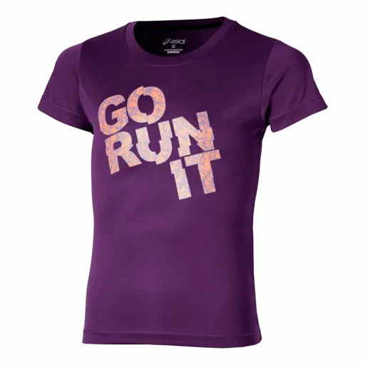 Camisola de Manga Curta Infantil Asics  Graphic Go Run It  Violeta