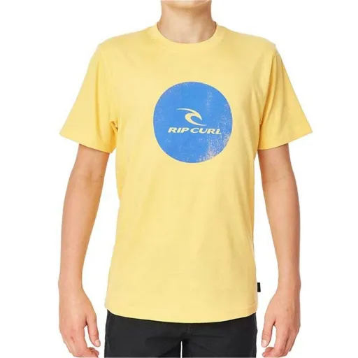 Camisola de Manga Curta Infantil Rip Curl Corp Icon B Amarelo