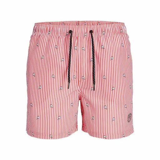 Calção de Banho Homem PSTFIJI JJSWIM MINI STRIPE LY  Jack & Jones 12227350 Cor de Rosa