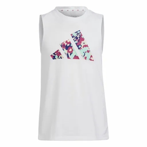 T-Shirt de Alças Mulher Infantil Adidas Branco