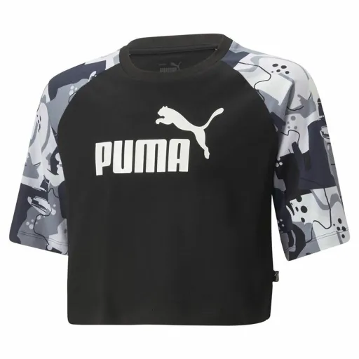 Camisola de Manga Curta Infantil Puma Ess+ Street Art Preto