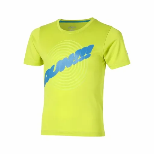 Camisola de Manga Curta Infantil Asics Run Verde Limão