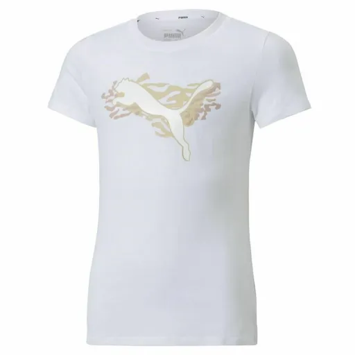 Camisola de Manga Curta Infantil Puma Alpha Branco