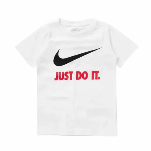 Camisola de Manga Curta Infantil Nike Swoosh Just Do It Branco