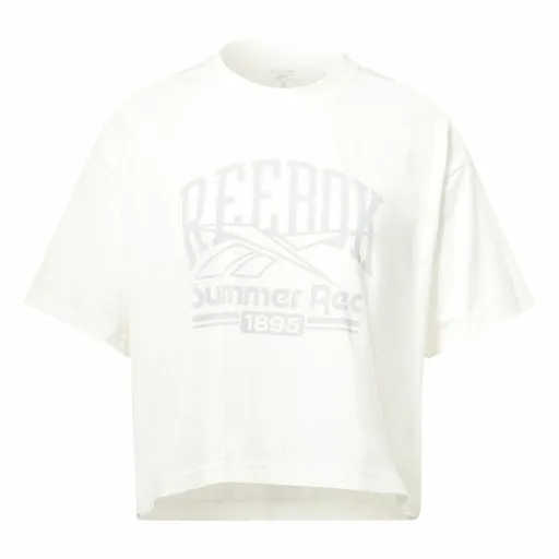 Camisola de Manga Curta Mulher Reebok Graphic Logo Branco