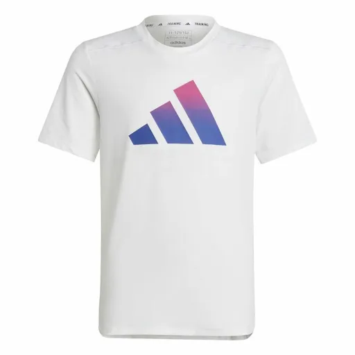 Camisola de Manga Curta Infantil Adidas Train Icons Branco