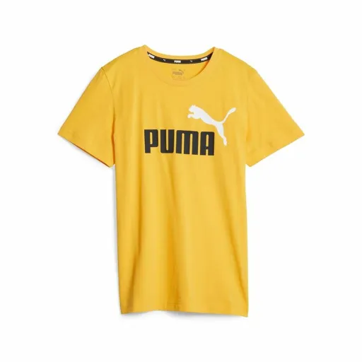 Camisola de Manga Curta Infantil Puma Ess+ 2 Col Logo Amarelo