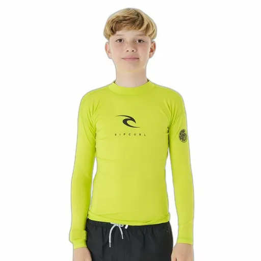 Camisola de Manga Curta Infantil Rip Curl Corps L/S Rash Vest  Amarelo Surf Licra