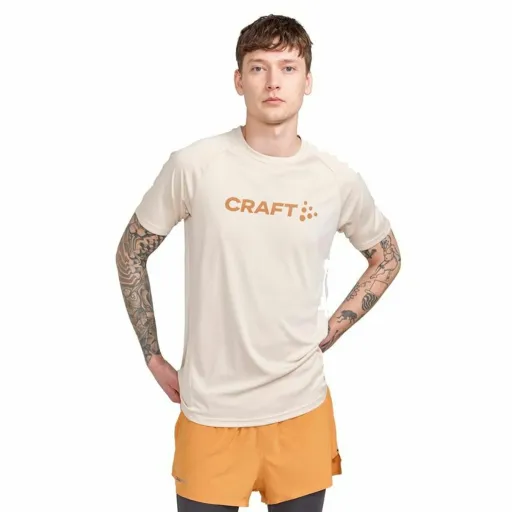 Camisola de Manga Curta Craft Core Essence Logo Bege