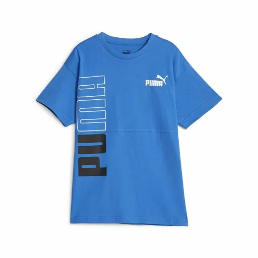 Camisola de Manga Curta Infantil Puma Power Colorblock Azul