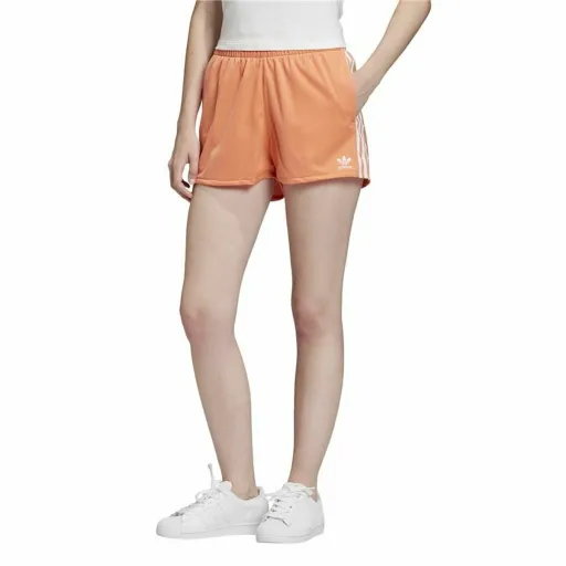 Calções de Desporto para Mulher Adidas  3 Stripes  Laranja