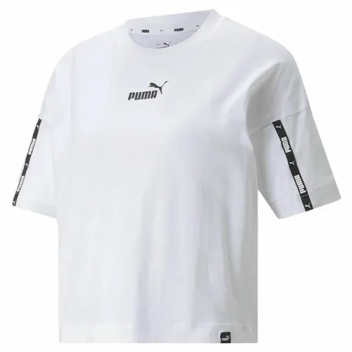 Camisola de Manga Curta Mulher Puma Power Tape Cropped Branco