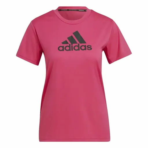 Camisola de Manga Curta Mulher Adidas Designed 2 Move Logo Fúcsia