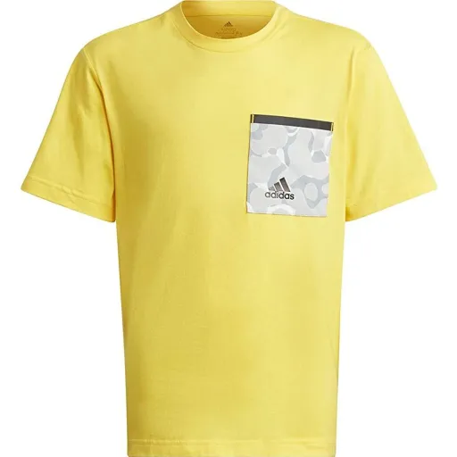 Camisola de Manga Curta Infantil Adidas Future Pocket Amarelo