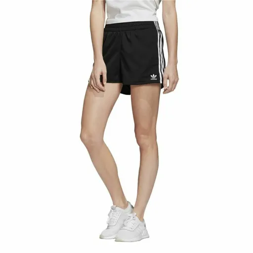 Calções de Desporto para Mulher Adidas  3 Stripes  Preto