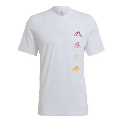 Camisola de Manga Curta Homem Adidas Essentials Gradient Branco