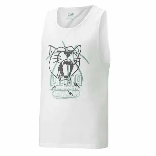 T-Shirt de Basquetebol Puma Tank B Branco