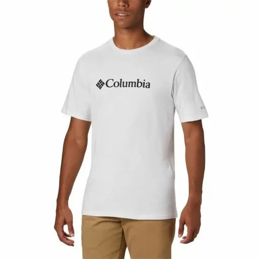 Camisola de Manga Curta Homem Columbia  Basic Logo Branco Homem