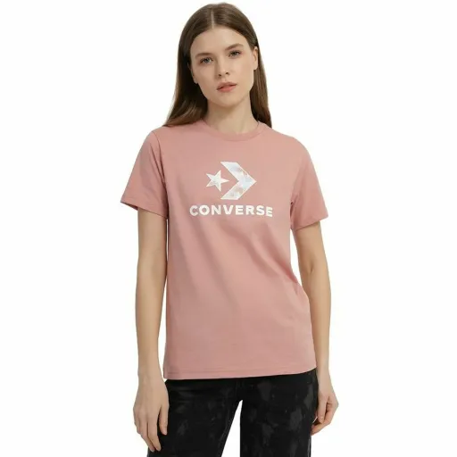 Camisola de Manga Curta Mulher Converse Seasonal Star Chevron Cor de Rosa