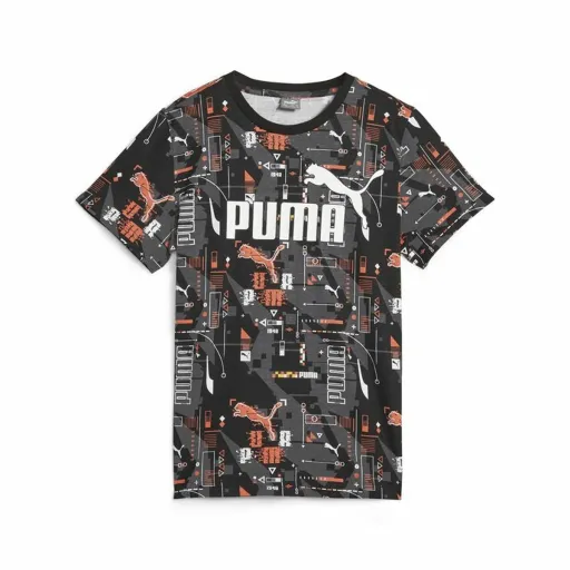 Camisola de Manga Curta Infantil Puma Ess+ Futureverse Aop Preto