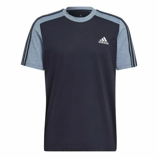 Camisola de Manga Curta Homem Adidas Essentials Mélange Azul Escuro