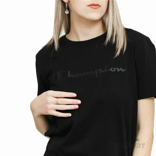 Camisola de Manga Curta Mulher Champion Crewneck  Preto